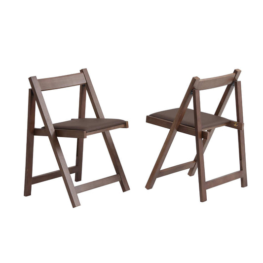 zenHarmet Folding Dining Chairs with Cushion,  Padded Folding Chairs Lightweight, Modern Folding Patio Chairs, Wooden Dining Chairs, Foldable Chairs Set of 2 for Camping, Picnic, Office, Party, Walnut
