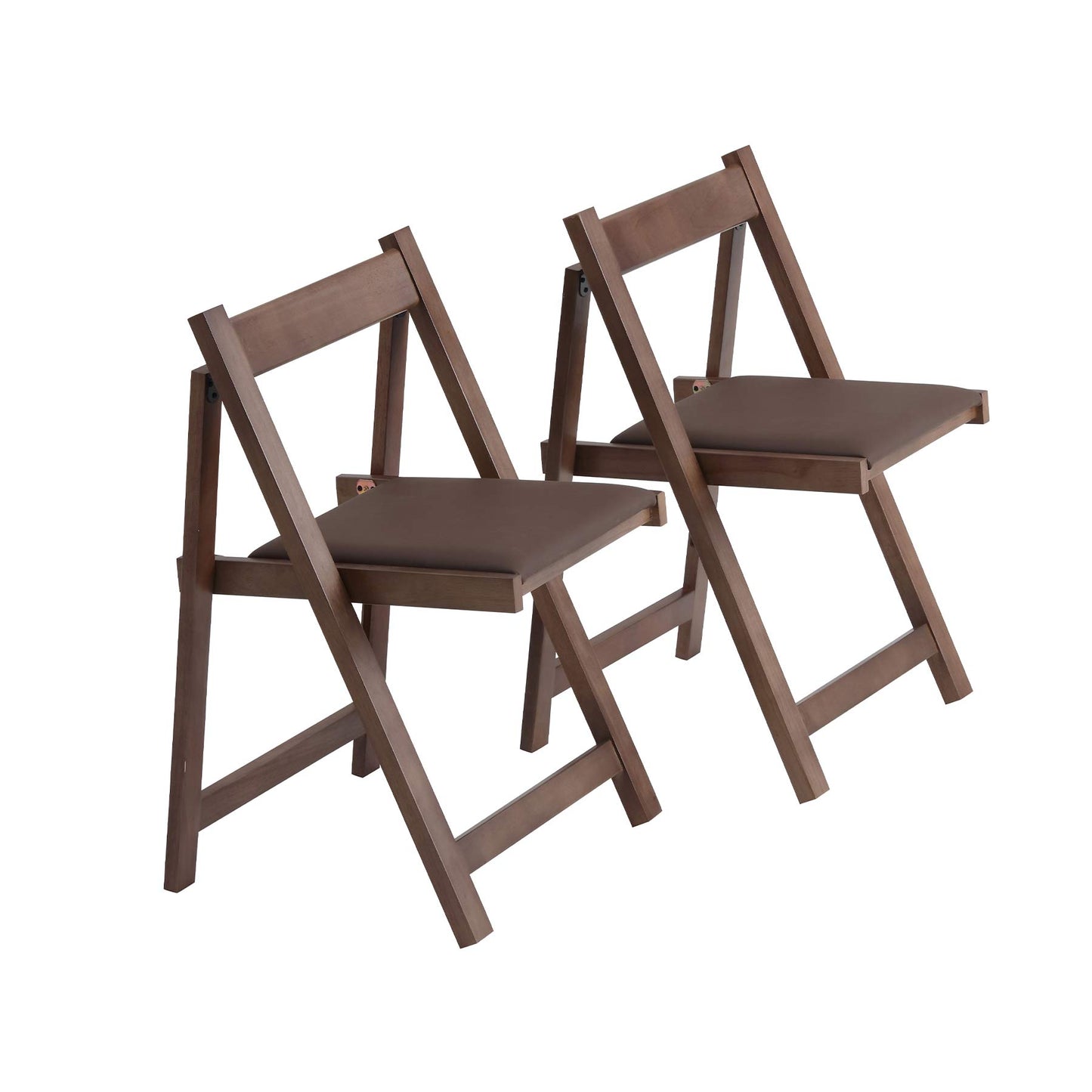 zenHarmet Folding Dining Chairs with Cushion,  Padded Folding Chairs Lightweight, Modern Folding Patio Chairs, Wooden Dining Chairs, Foldable Chairs Set of 2 for Camping, Picnic, Office, Party, Walnut