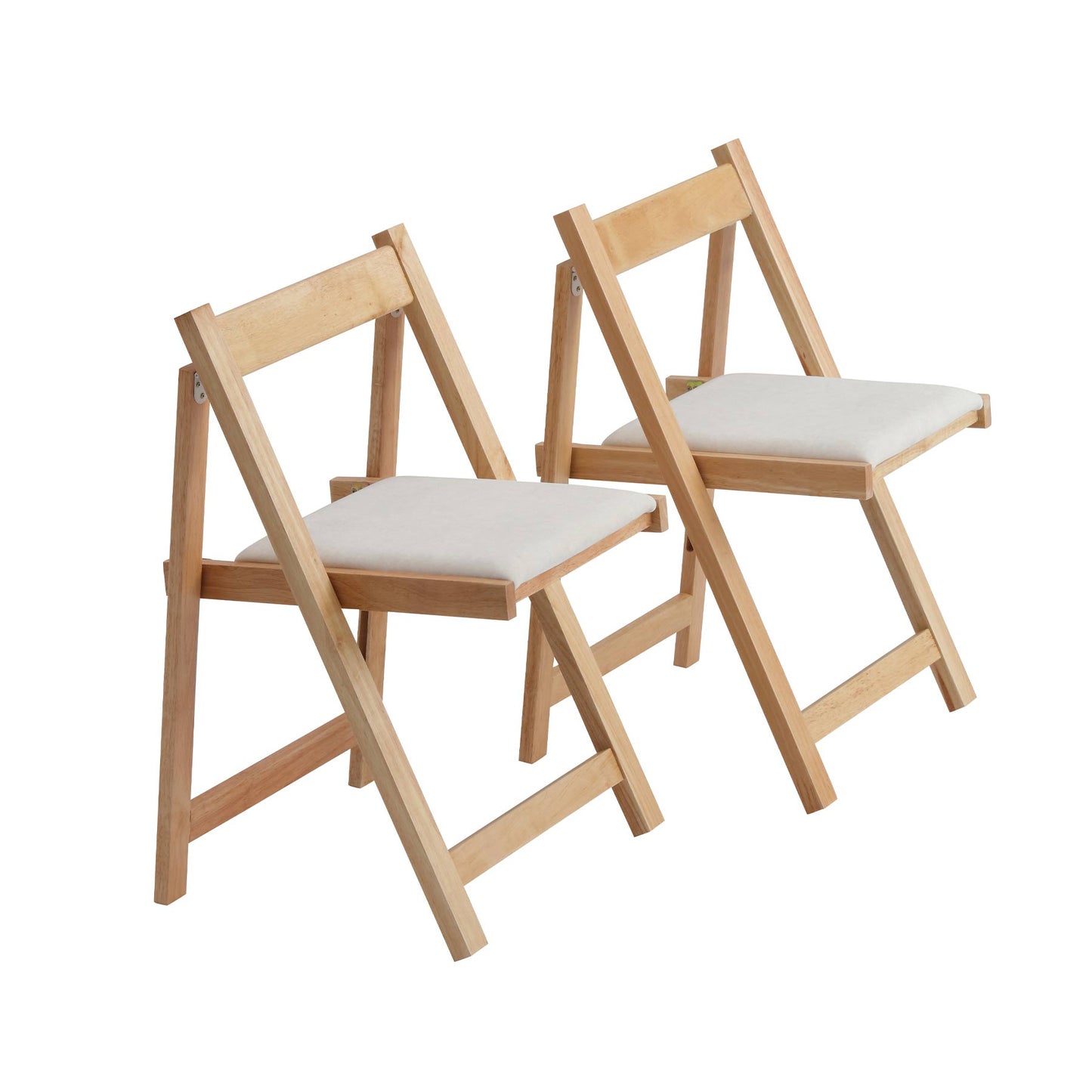 zenHarmet Folding Dining Chairs with Cushion,  Padded Folding Chairs Lightweight, Modern Folding Patio Chairs, Wooden Dining Chairs, Foldable Chairs Set of 2 for Camping, Picnic, Office, Party (Wood)